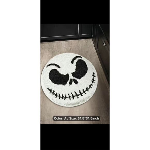 🔥👻Large Ghost Face Print carpet Round non slip plush rug - Picture 6 of 11